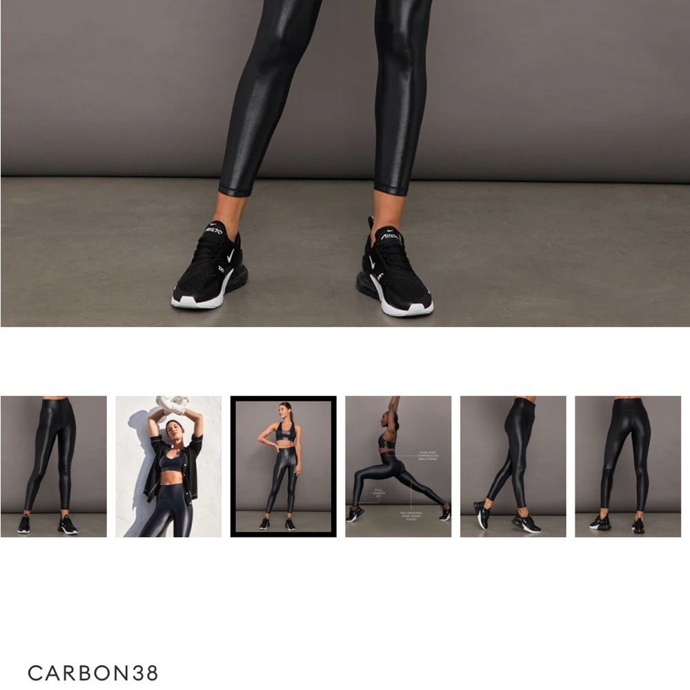 Carbon38 Shiny Black Leggings